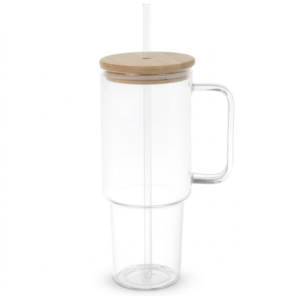 40 oz Glass Tumbler w/ Handle