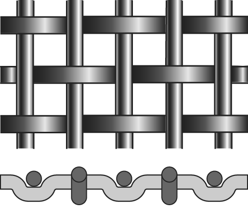 Close-up of metal sewing machine stitches showing interwoven threads.