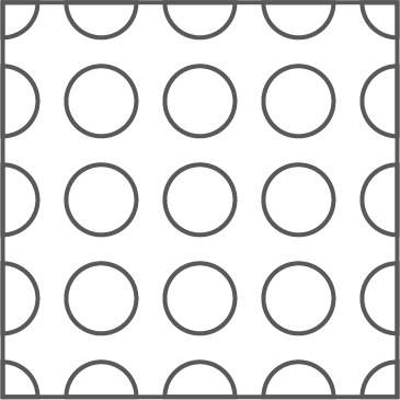A black background with a pattern of grey circles arranged in rows and columns.