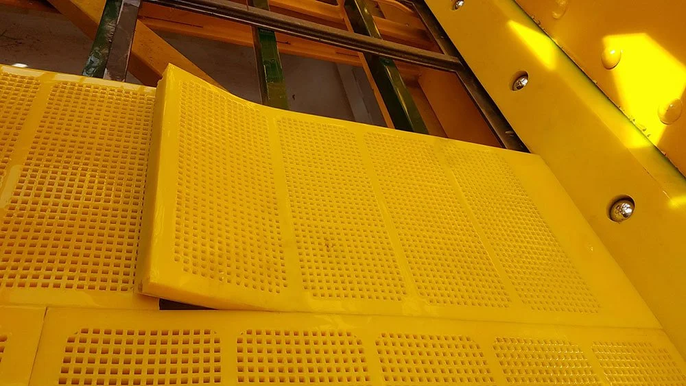 Close-up of bright yellow urethane