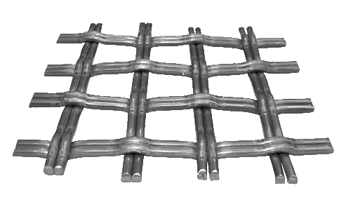 A close-up of a metal wire mesh with a grid pattern.
