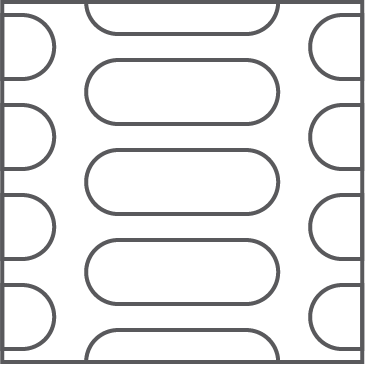 straight aligned rounded rectangles pattern
