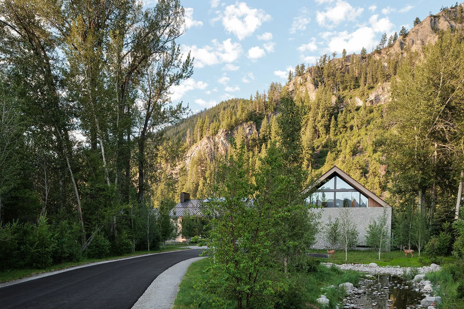 Exterior Entry with Creek & Deer.jpg