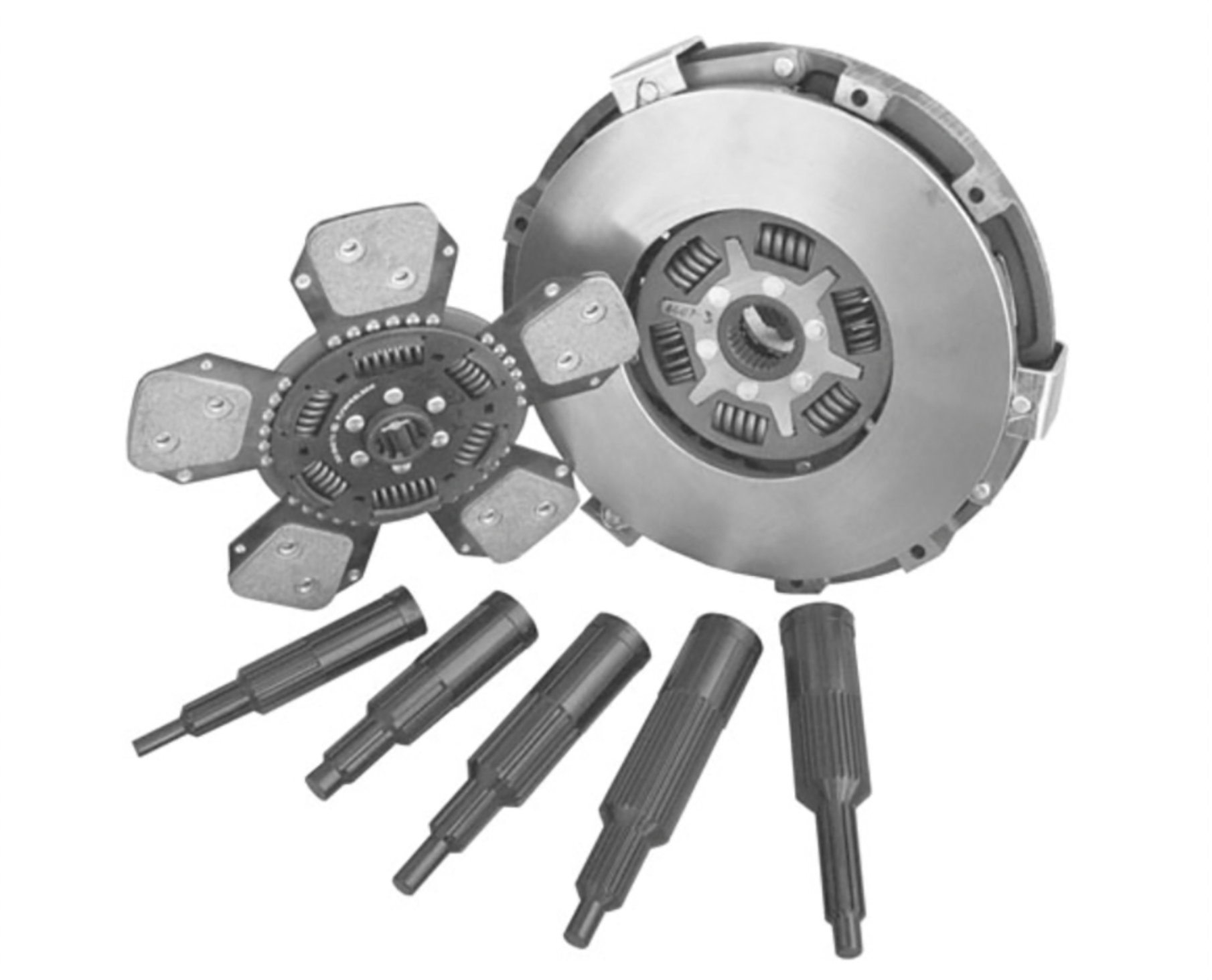 Set of automotive timing tools including camshaft locking tools, alignment gears, and drive pins, used for engine maintenance and installation.