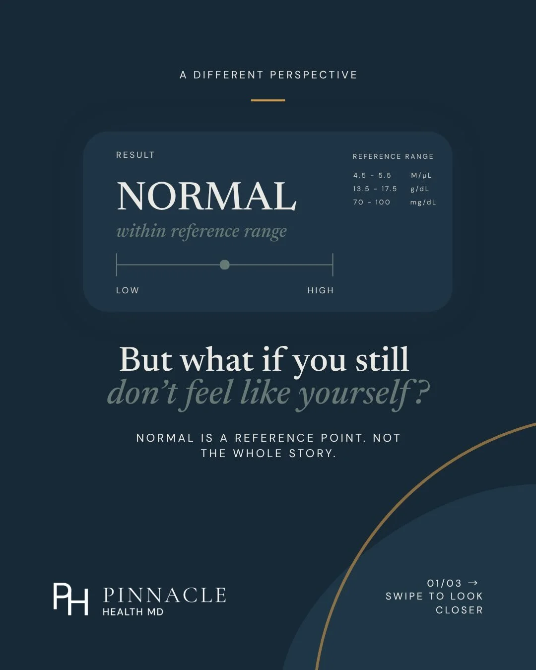 Your labs are &ldquo;normal.&rdquo; But you don&rsquo;t feel normal.

A lab value can tell us something important but it rarely tells the whole story.

Changes in energy, sleep, cognition, hormones, or metabolism can provide meaningful context, even 