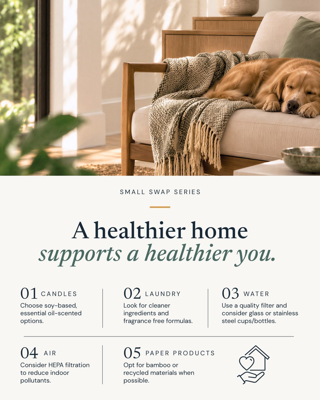 Small Swaps: Home + Air 🏡

We&rsquo;re wrapping up our Small Swaps Series at home - where some of our most routine choices happen every day.

From the candles we burn and the products we use for laundry to the water we drink, the air we breathe, and
