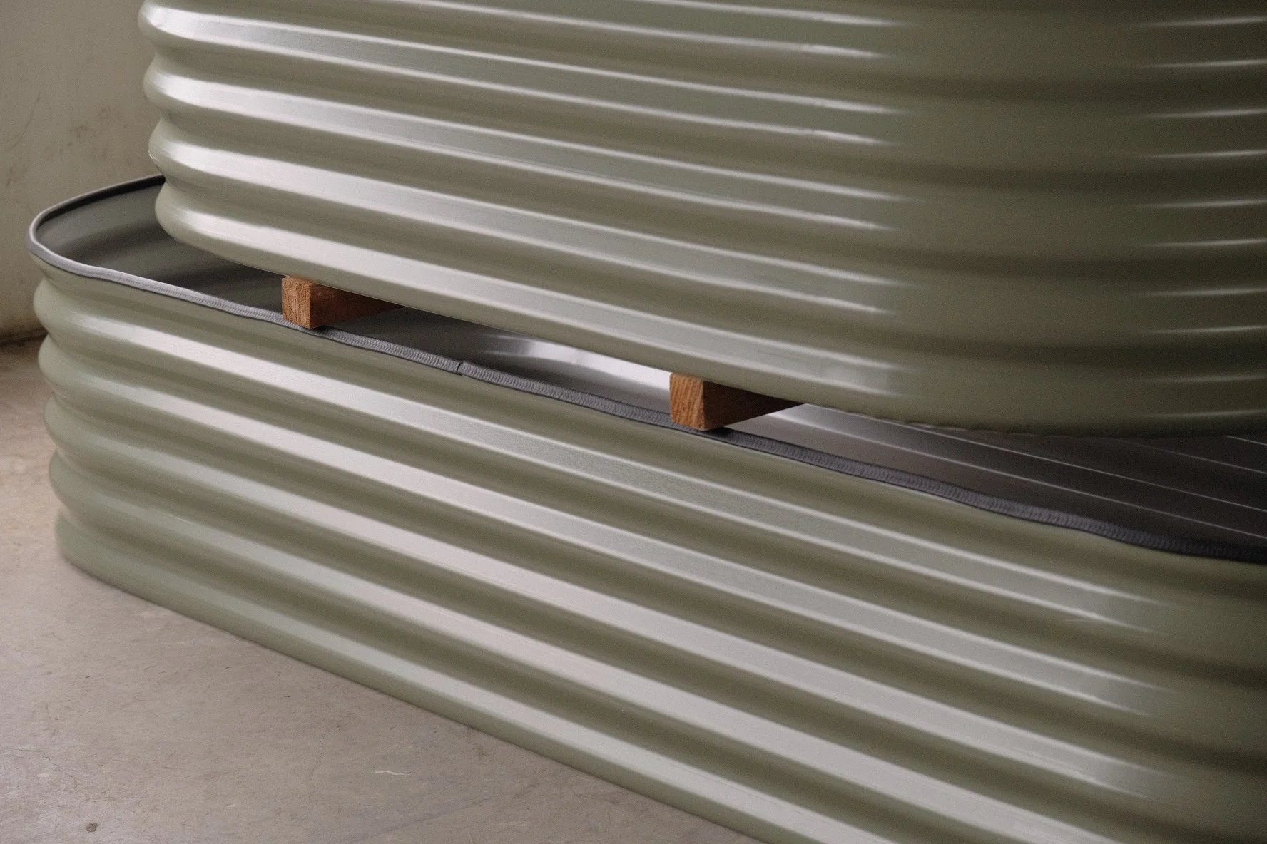 Colorbond raised garden beds inPale Eucalypt in 2400mm and 1800mm sizes made in Perth Wa