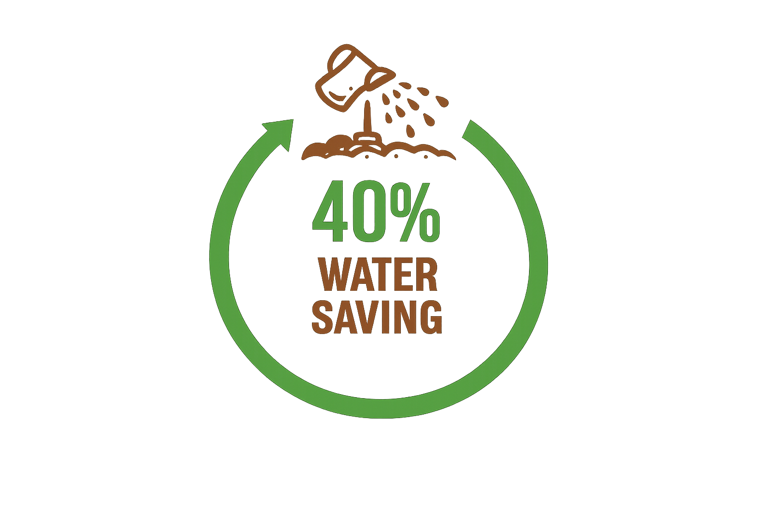 EF Polymer improving irrigation efficiency and reducing water use by up to 40%.