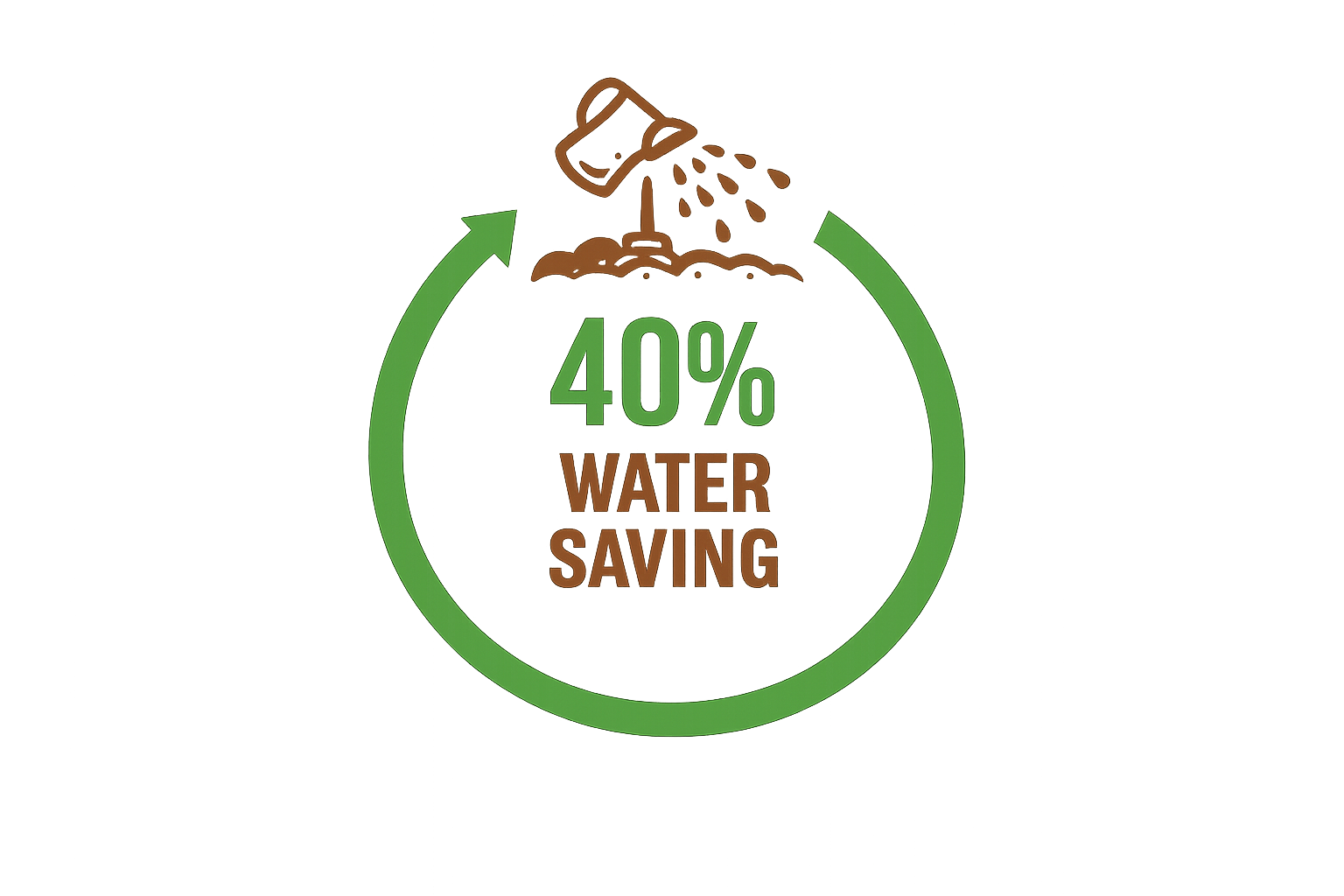 EF Polymer improving irrigation efficiency and reducing water use by up to 40%.