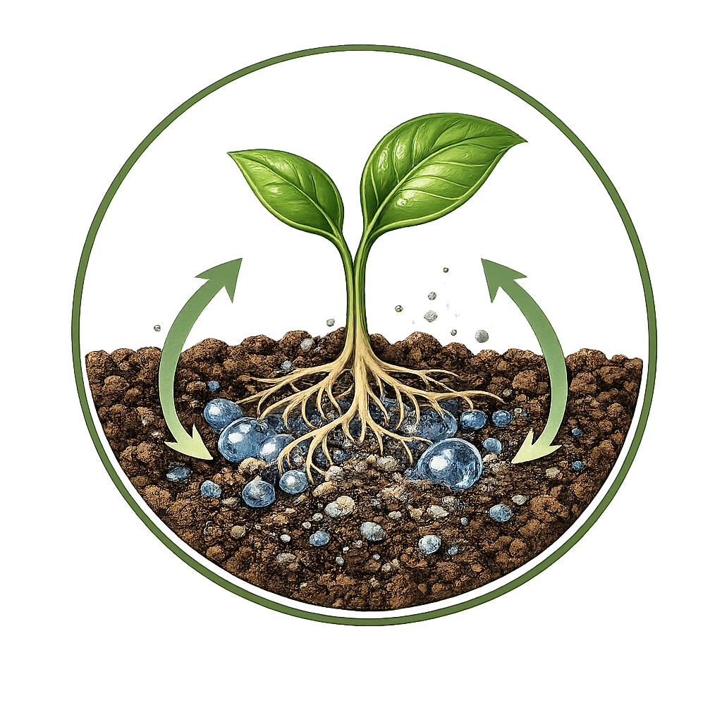 EF Polymer si biodegrada naturalmente nel terreno senza lasciare residui nocivi o microplastiche.
