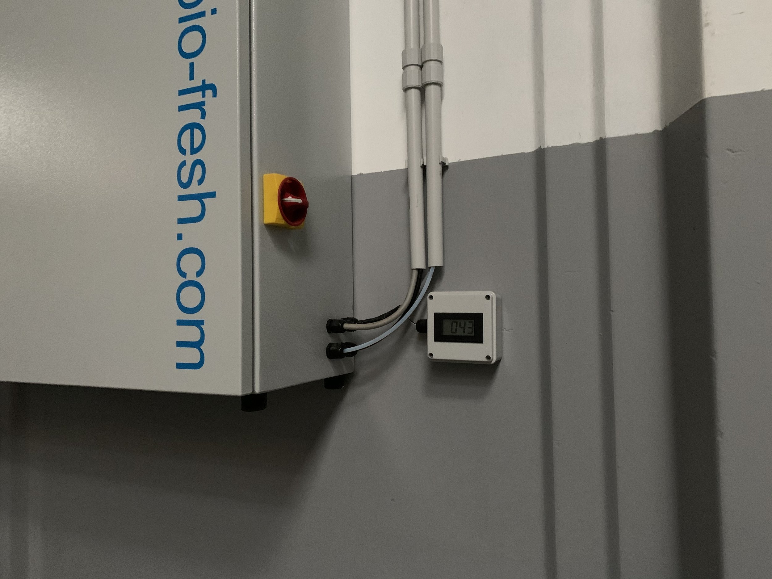 Biofresh ozone generator installed in a kiwifruit storage facility to help maintain fruit quality and extend storage life.