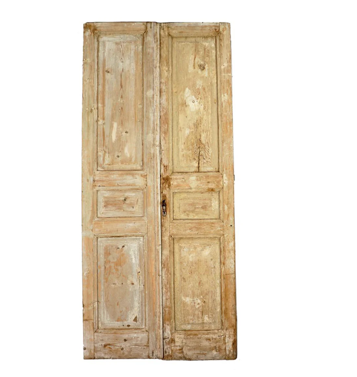 Vintage Egyptian Stripped Pine Door Pair