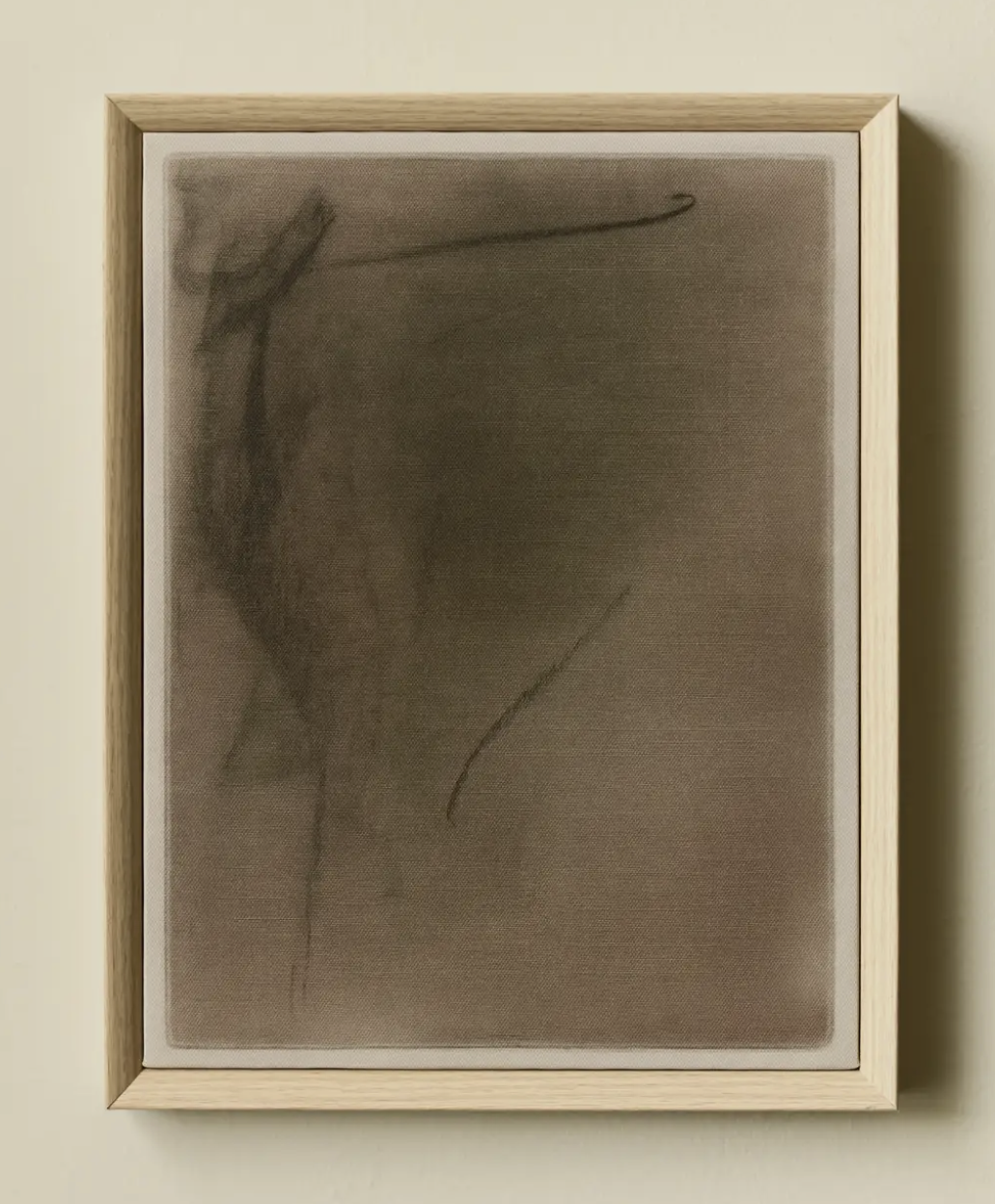 Abstract Charcoal Framed Canvas