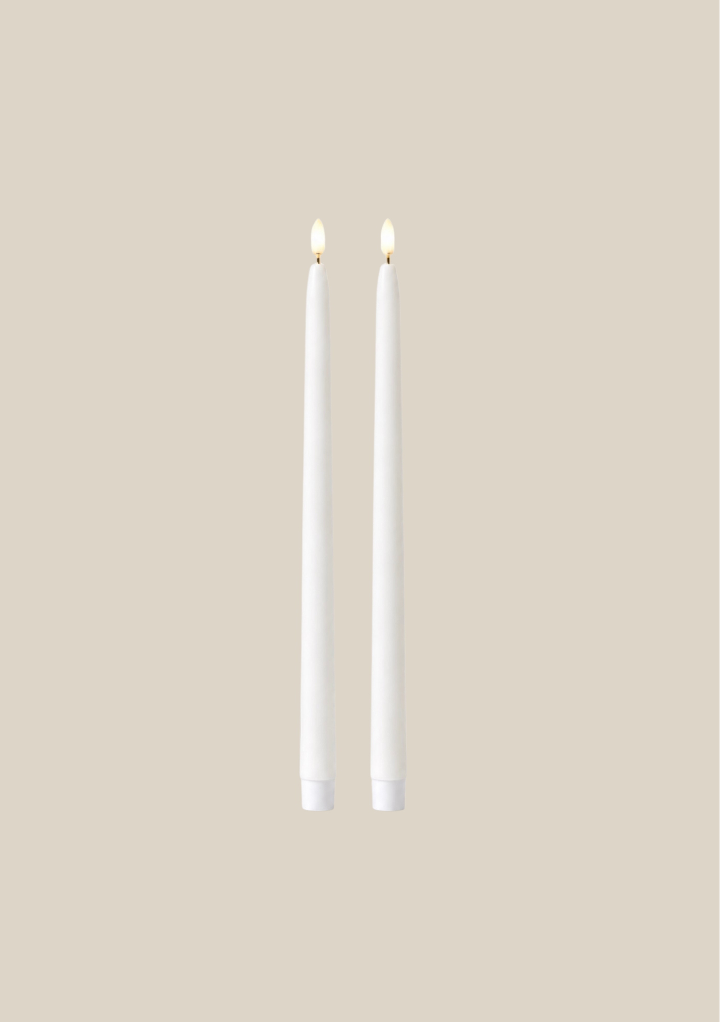 12.5" White Wax Flameless Taper Candles — Set of 2