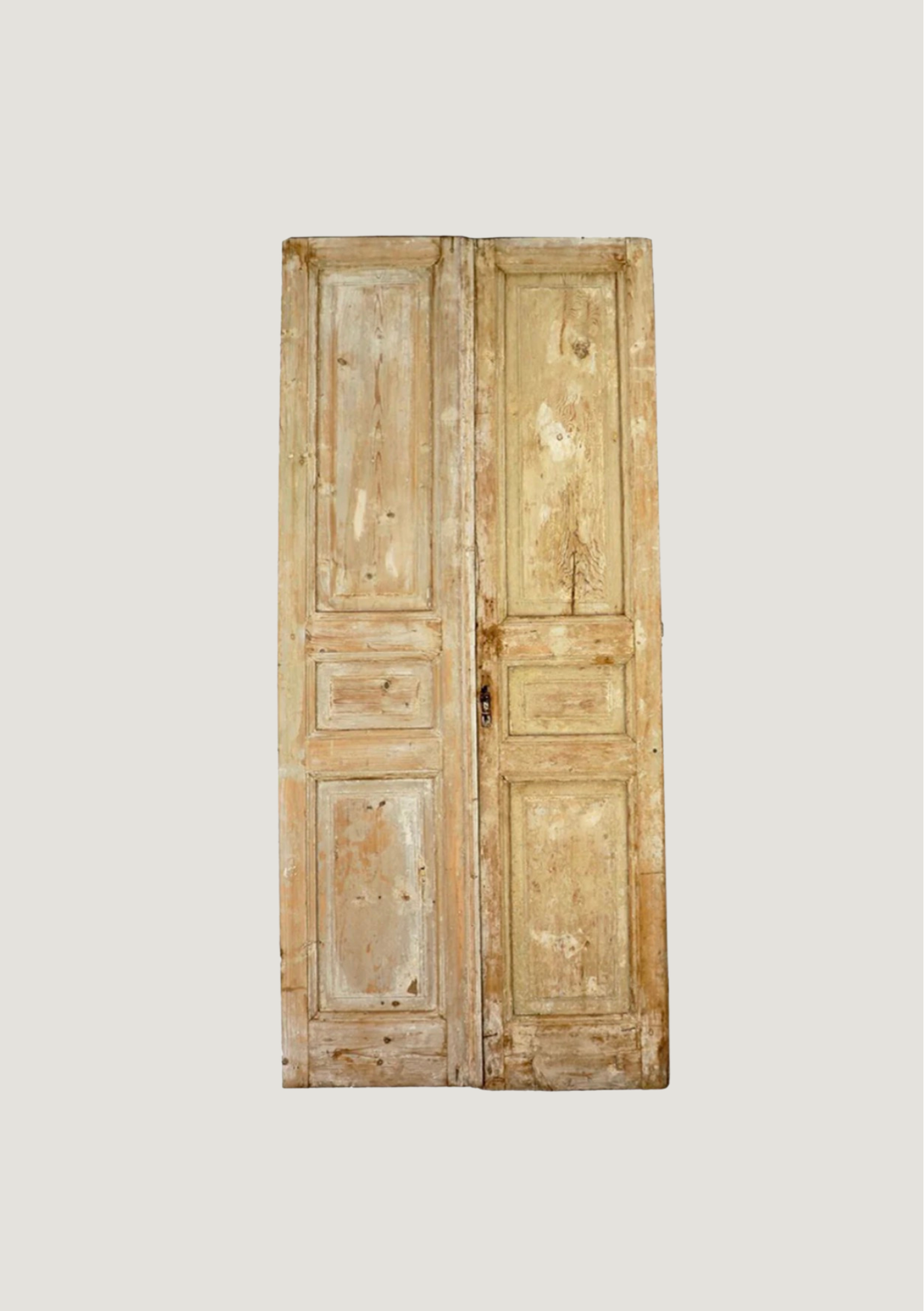 Vintage Egyptian Stripped Pine Door Pair