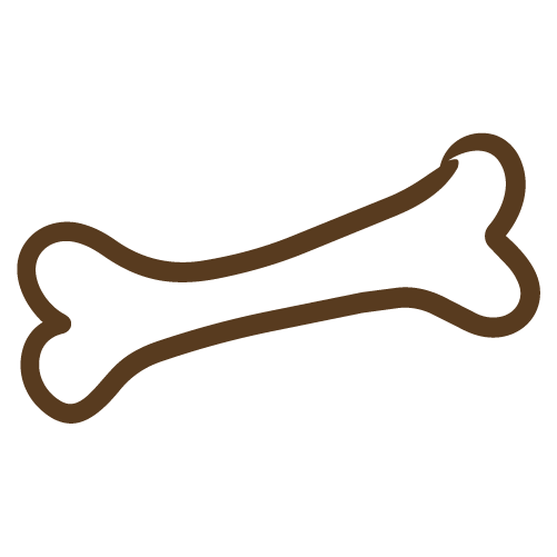 Simple drawing of a dog bone
