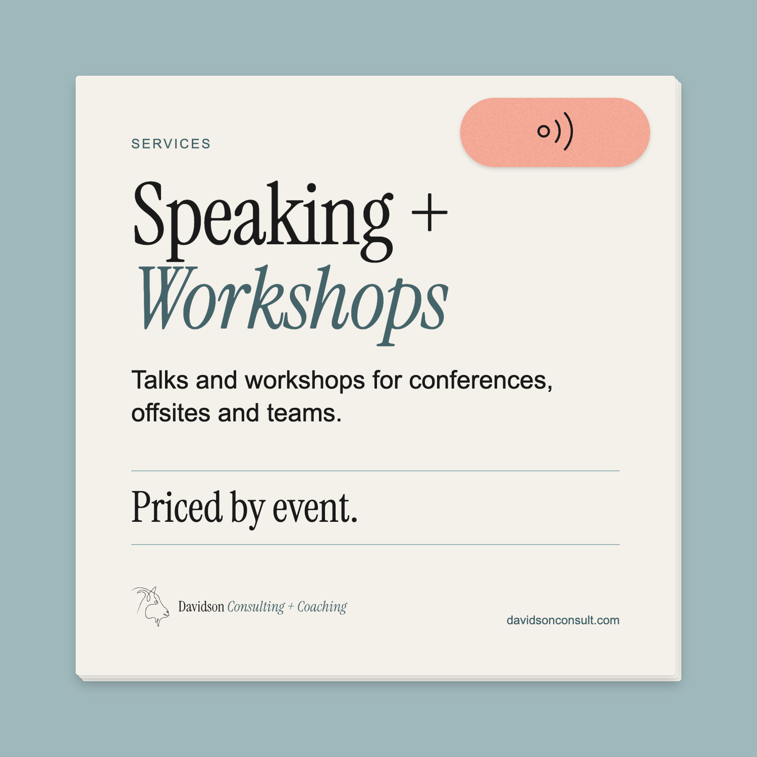Speaking + Workshops