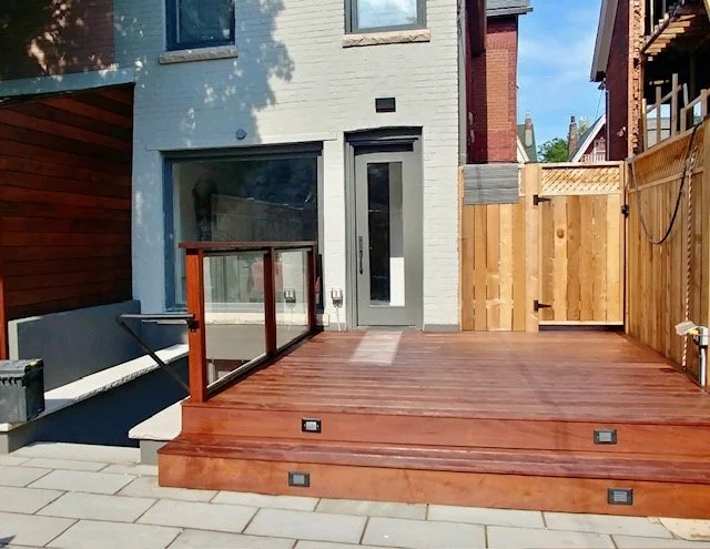 Ipe deck with built in stairs lighting in Toronto Ontario