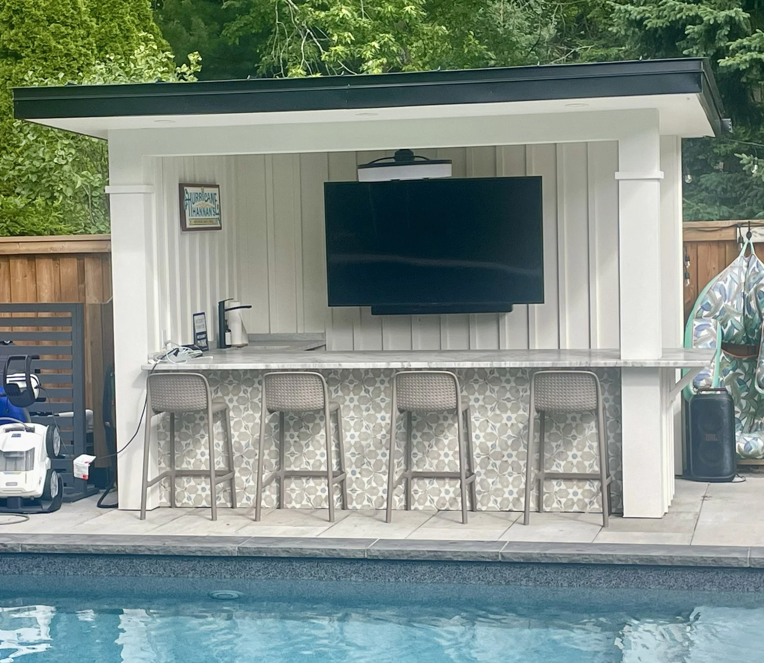 New full service pool cabana with electrical and plumbing Burlington