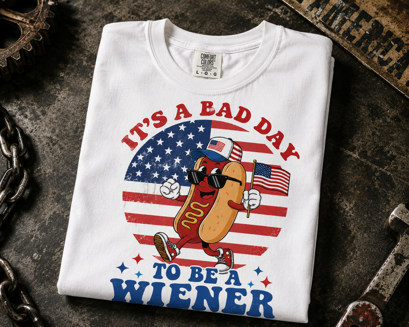 It's a Bad Day to Be a Wiener Patriotic Graphic Tee