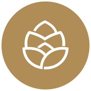 Minimalist white line art of a lotus flower on a gold circular background.