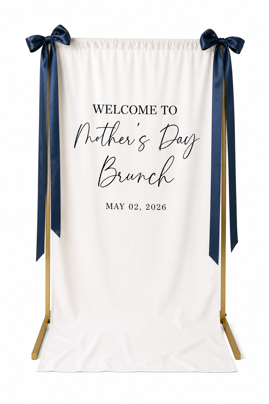 Custom Fabric Background with Stand and Ribbon
