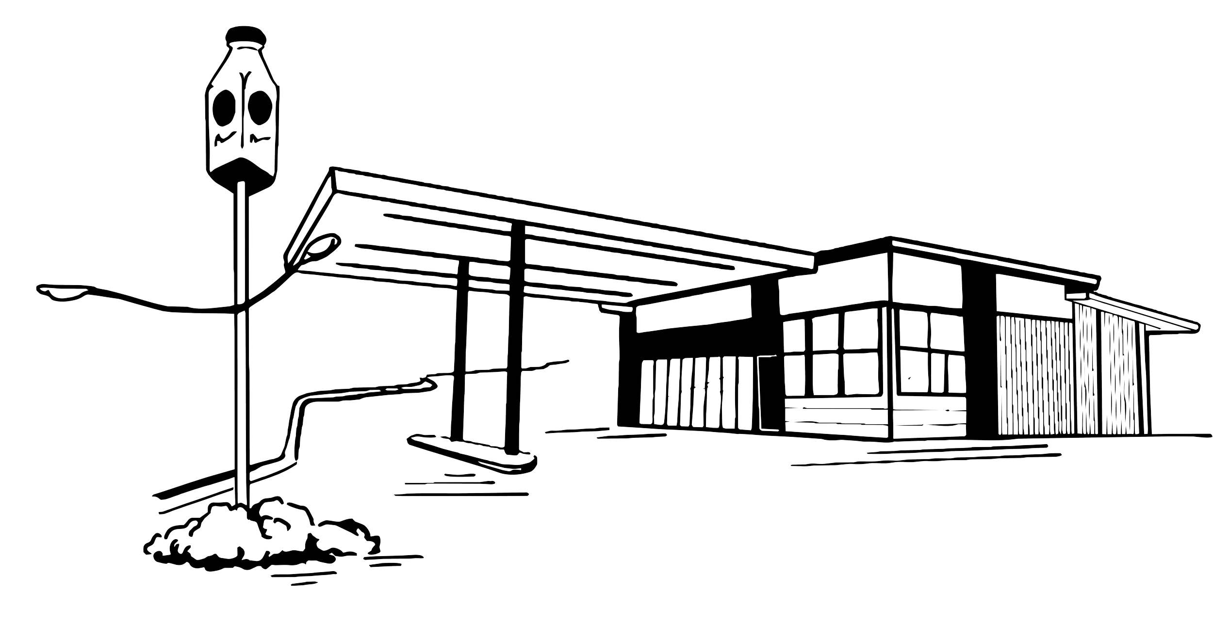 Illustration of the Creamery Building in Buckley, Wa