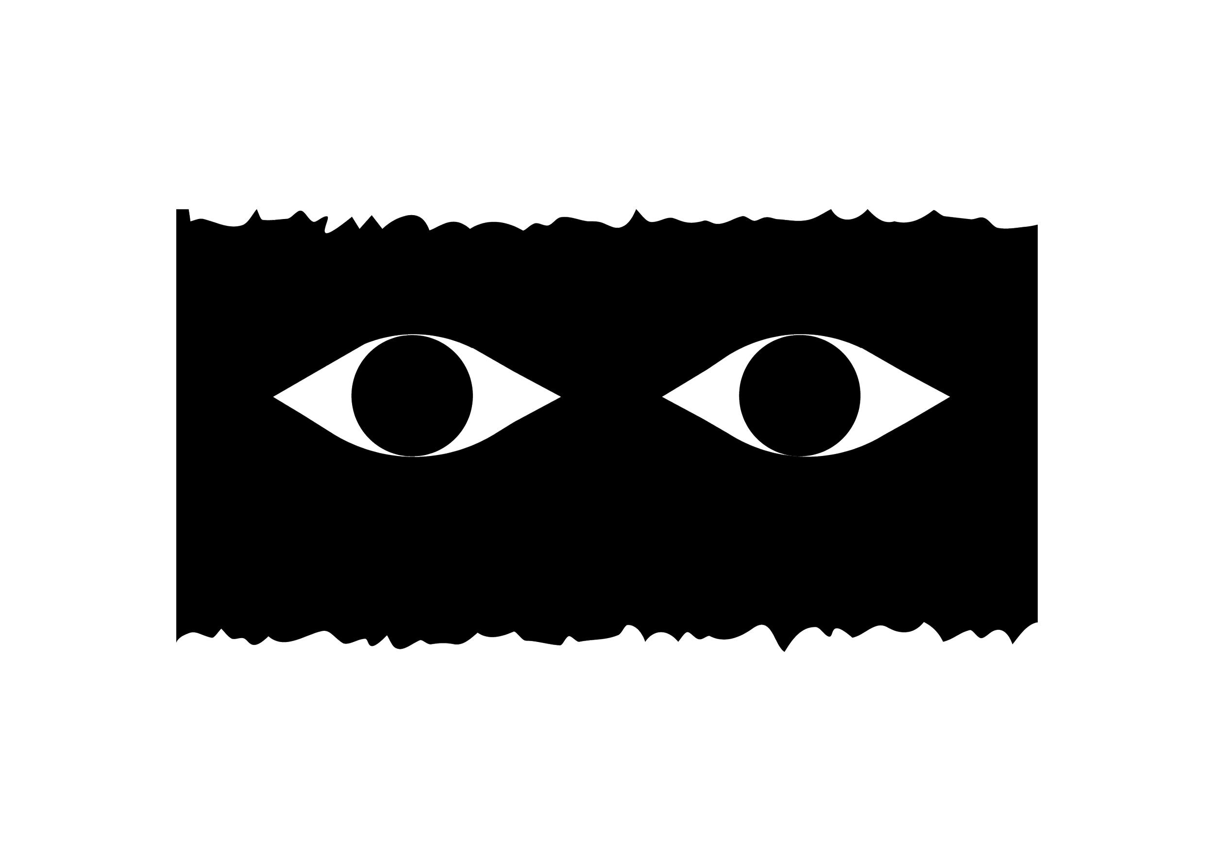 Diagram showing the process of eye movement and focus, with illustrations of eyes and the corresponding wave patterns indicating different focus points.