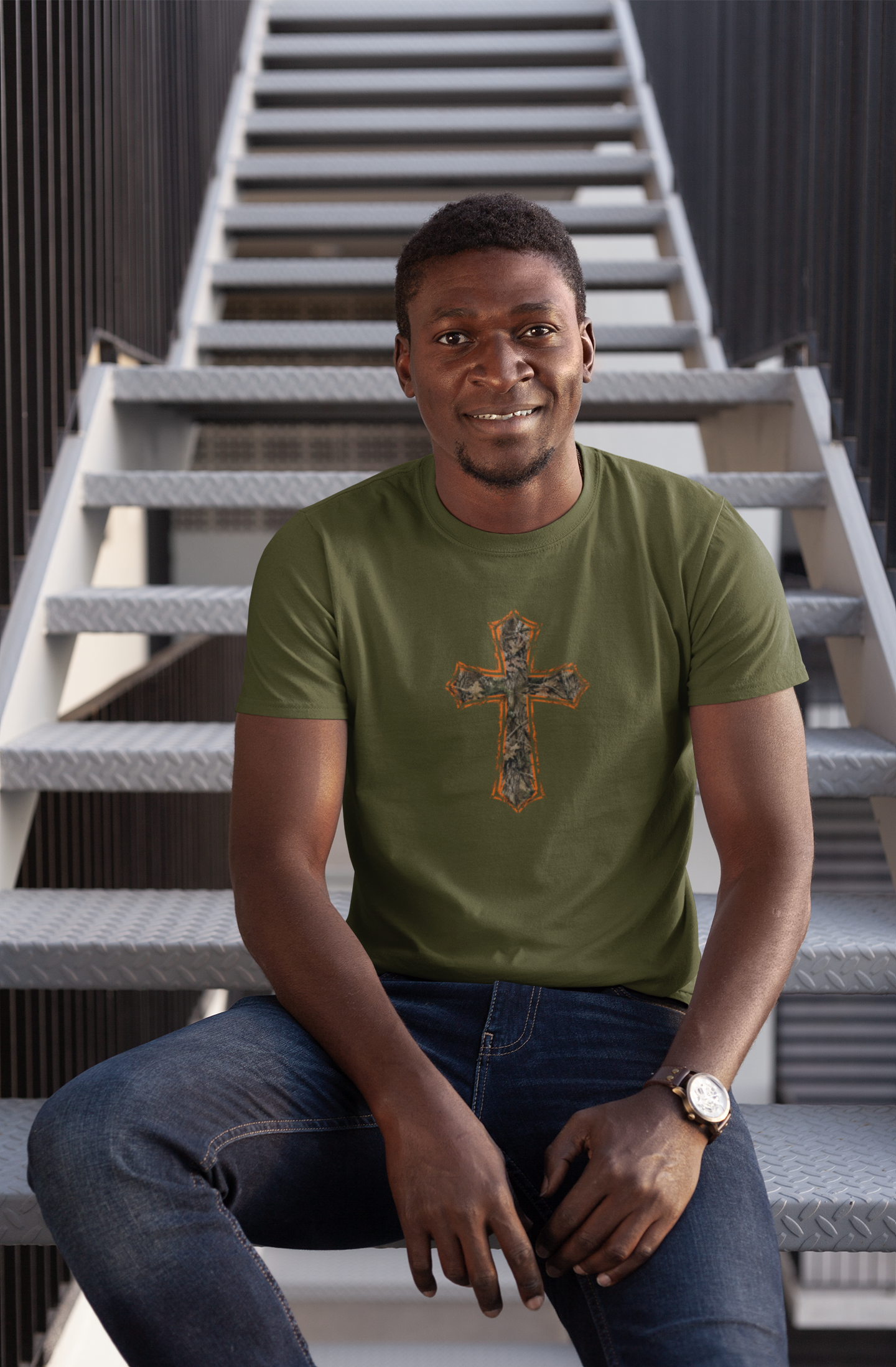 Hunting Camo Cross T-Shirt