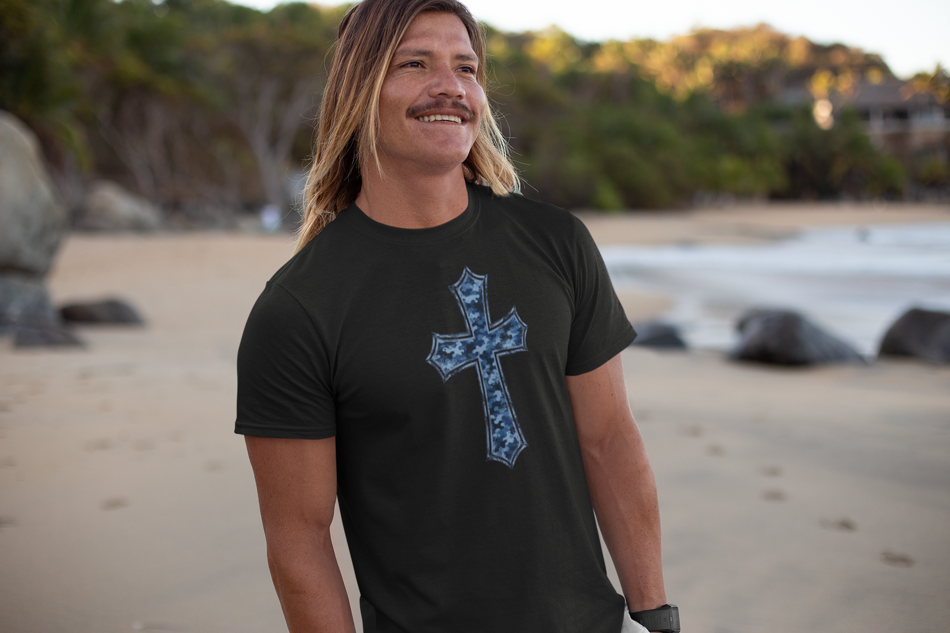 Ocean Camo Cross T-Shirt
