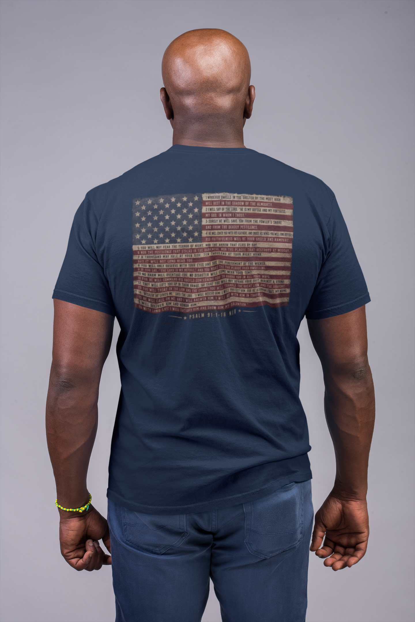 Psalm 91 American Flag Christian T-Shirt