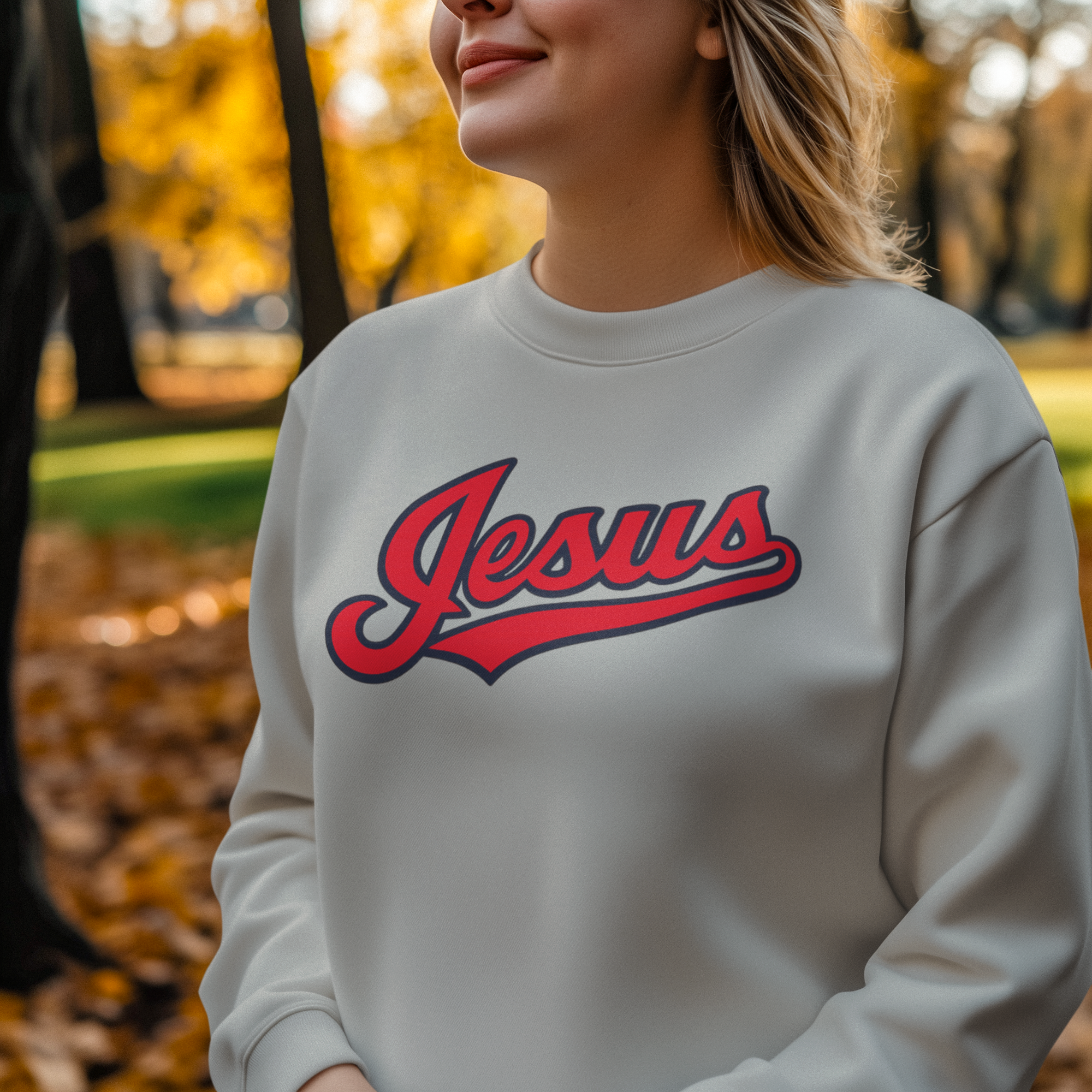 Jesus Script Logo Crewneck Sweatshirt