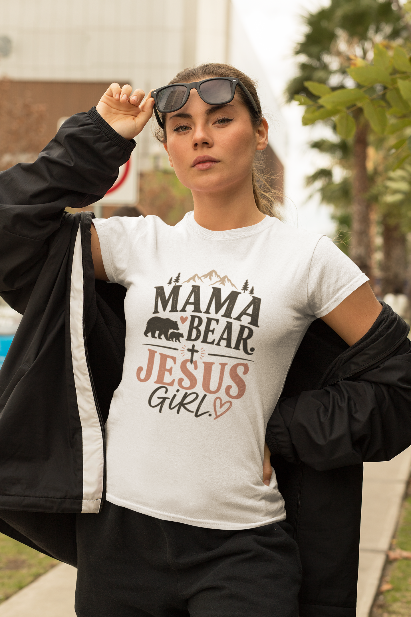 Mama Bear Jesus Girl Women's Christian T-Shirt