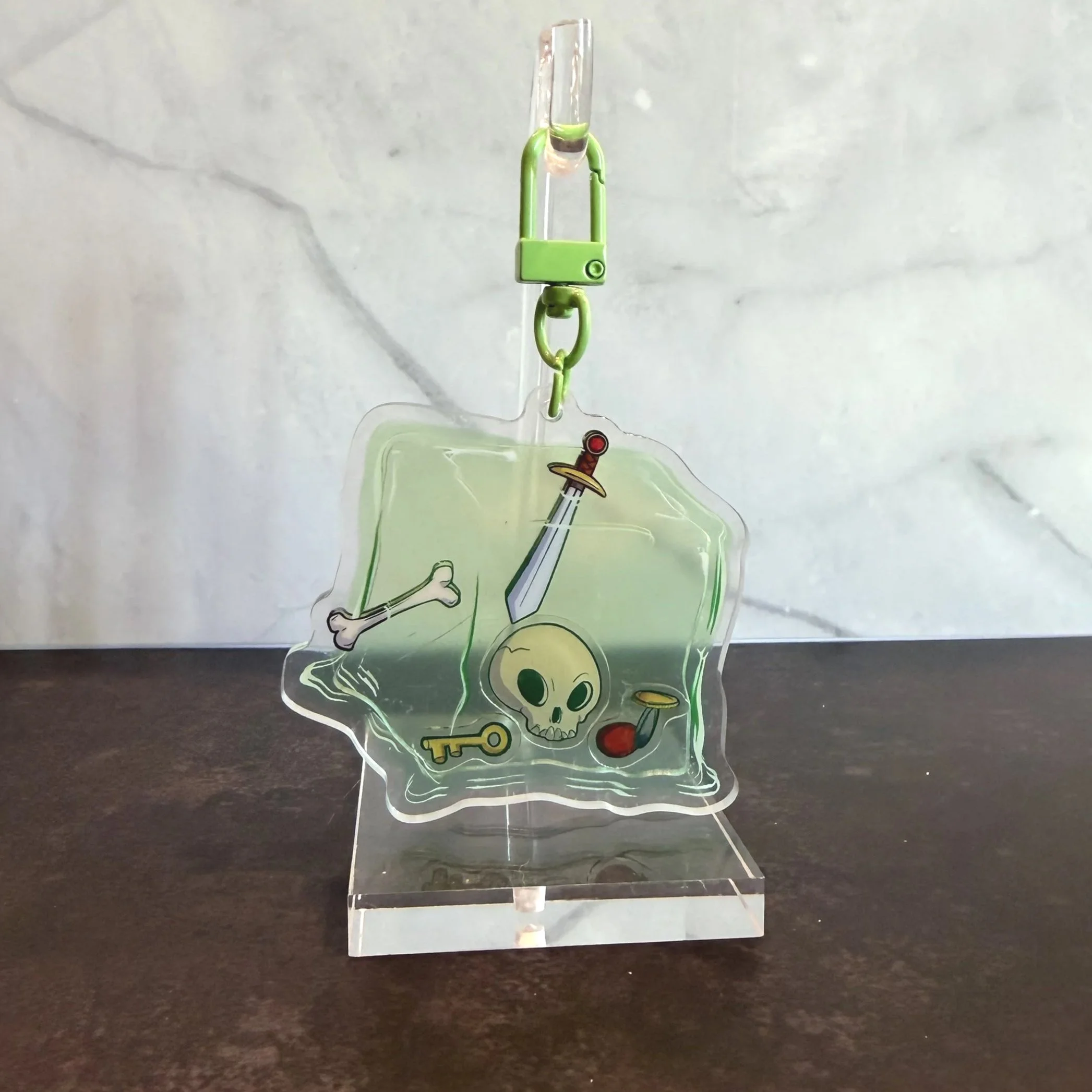 Gelatinous Cube Shaker Keychain