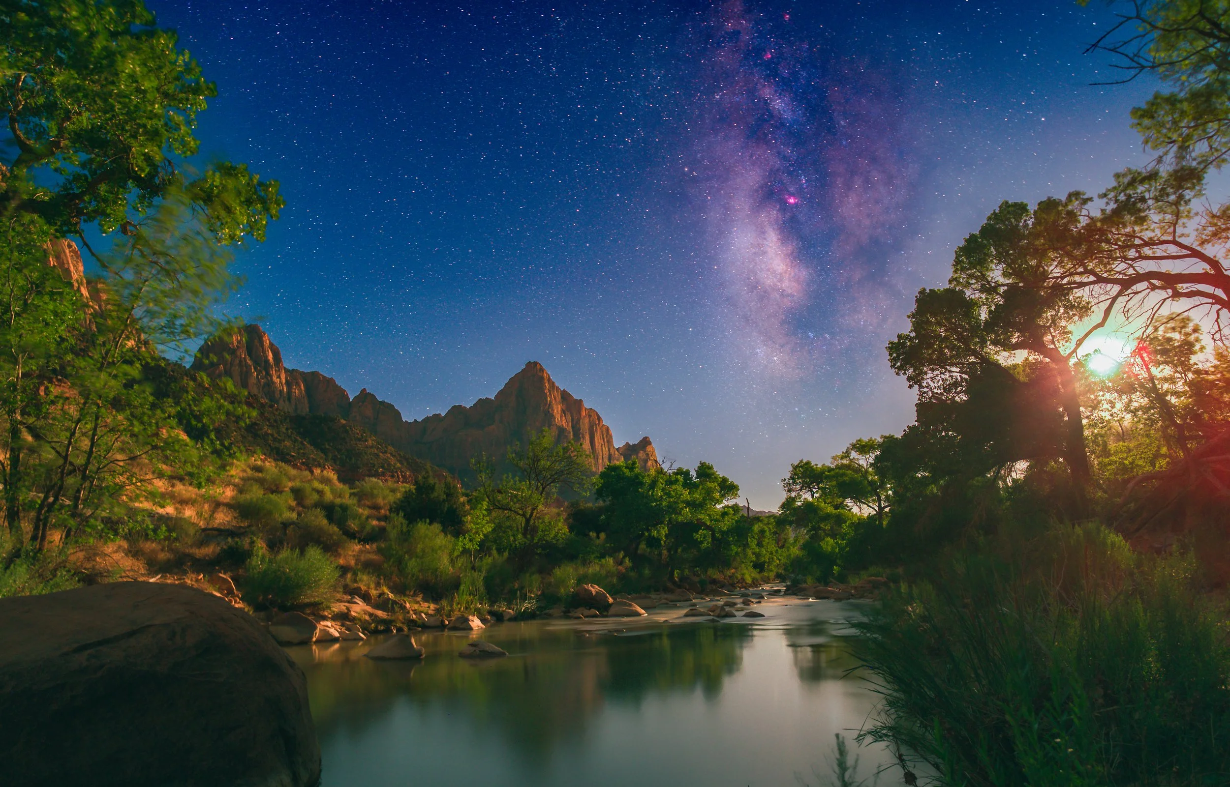 milky way photography zion national park