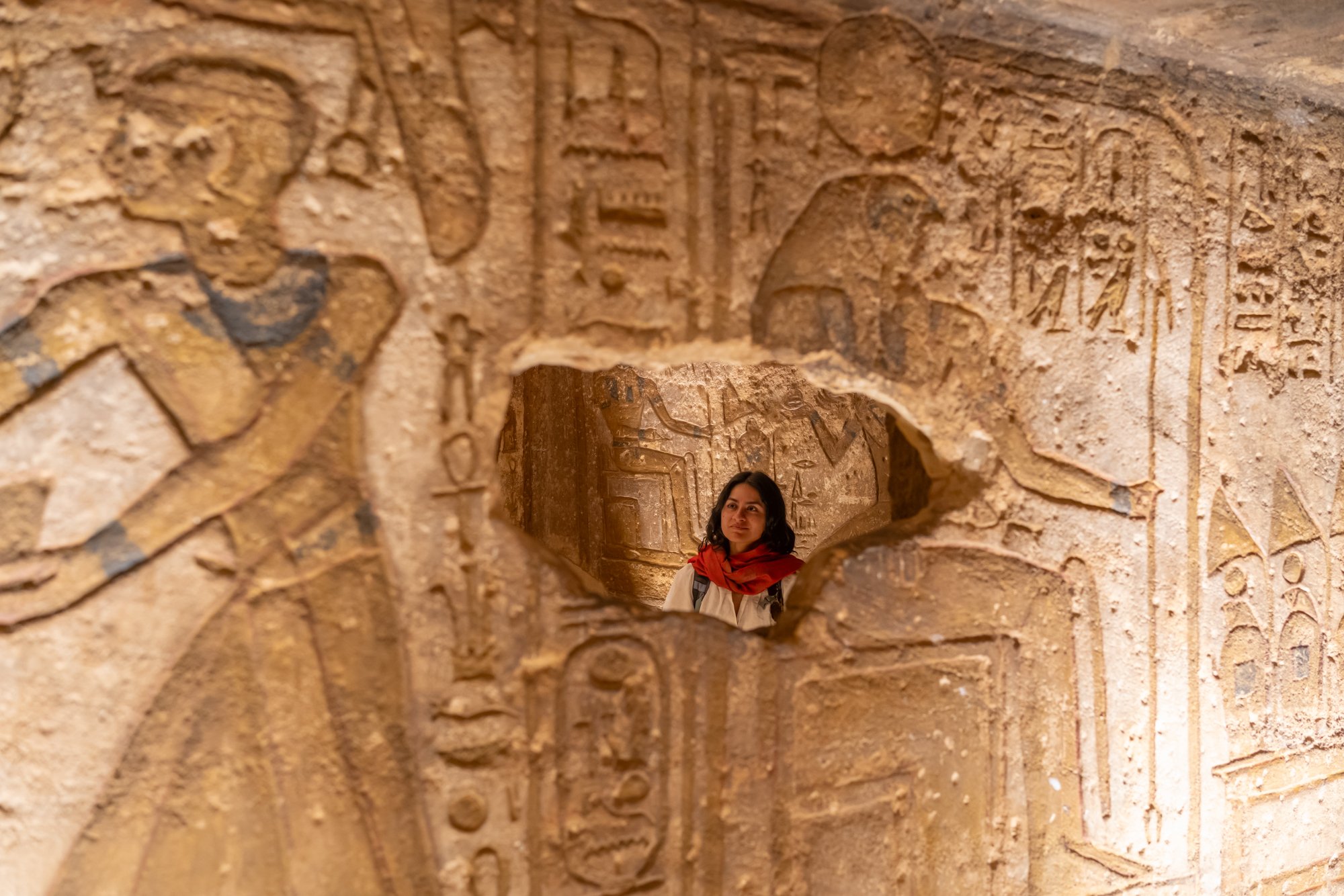 starlight voyages guest photographed inside the temple of abu simbel egypt