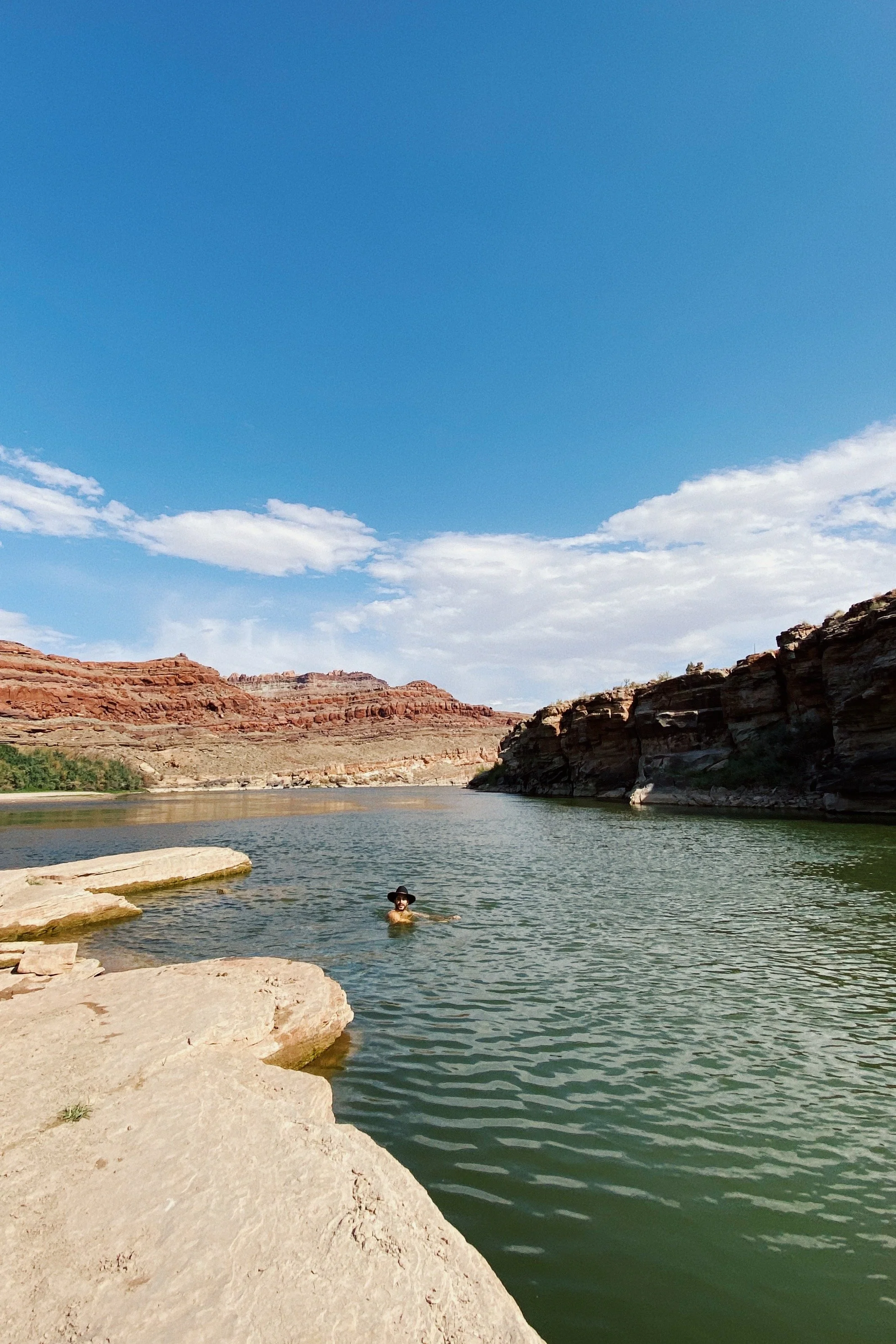 swimming in the colorado river in moab