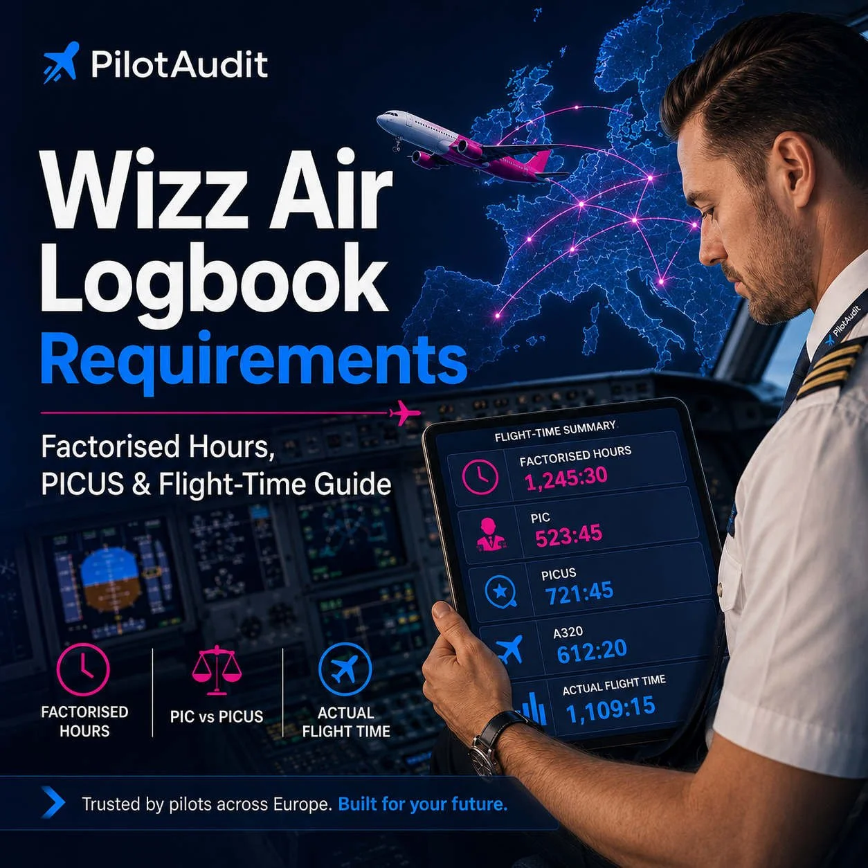 Wizz Air Pilot Logbook Requirements: Factorised Hours, PICUS and Flight-Time Guide