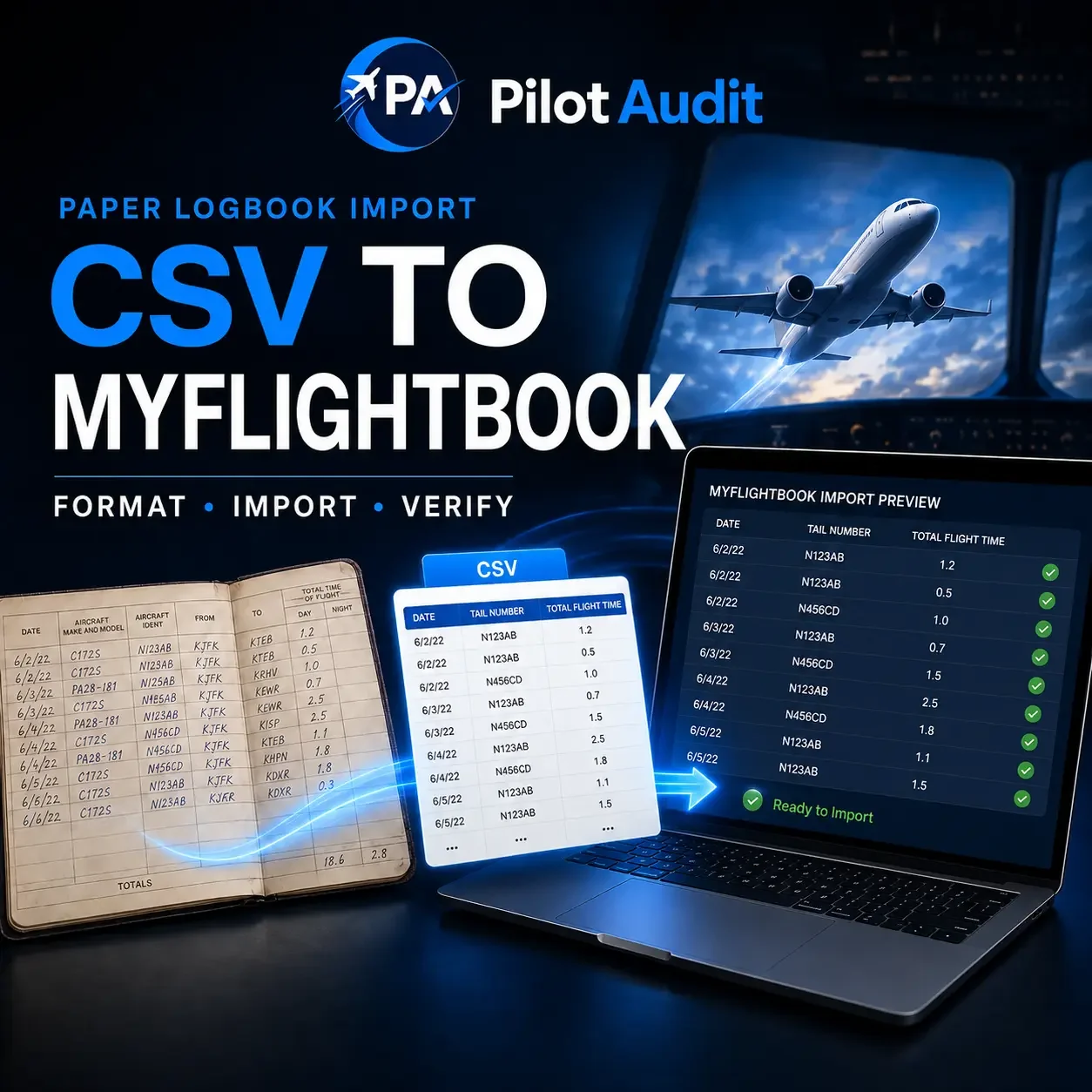 How to Import a Pilot Logbook CSV Into MyFlightbook