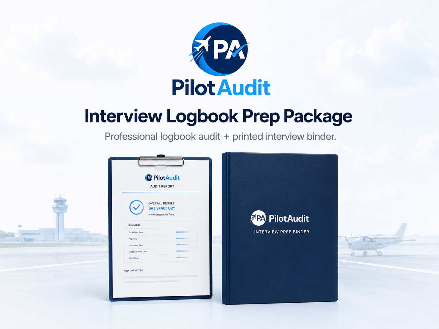 Example of Pilot logbook audit and printed logbook for pilot interview