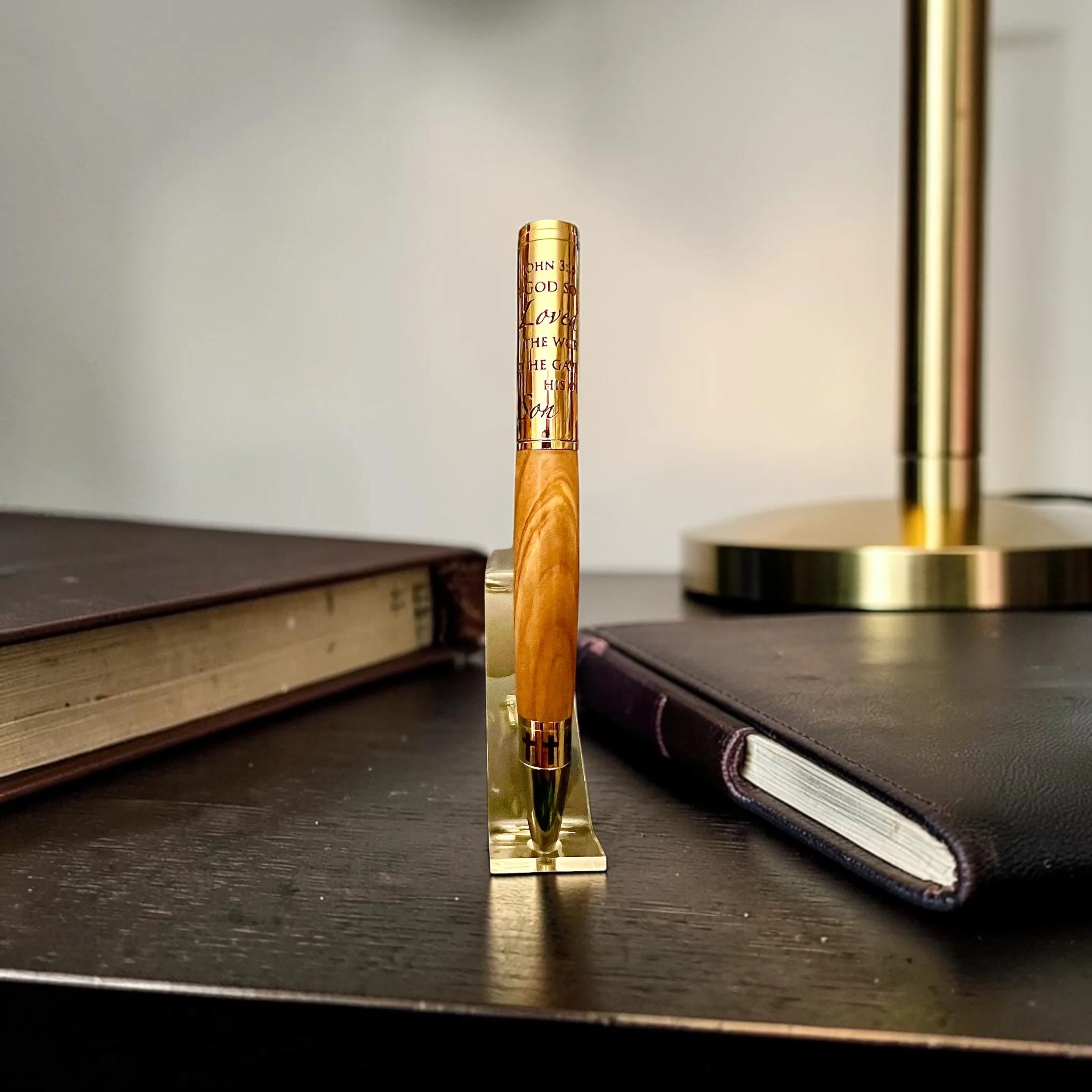 John 3:16 Gold Olivewood Pen
