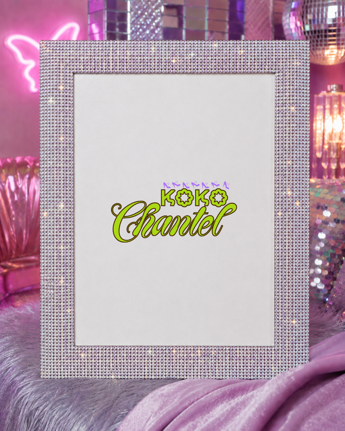 Y2K Glam Holographic Rhinestone Picture Frame