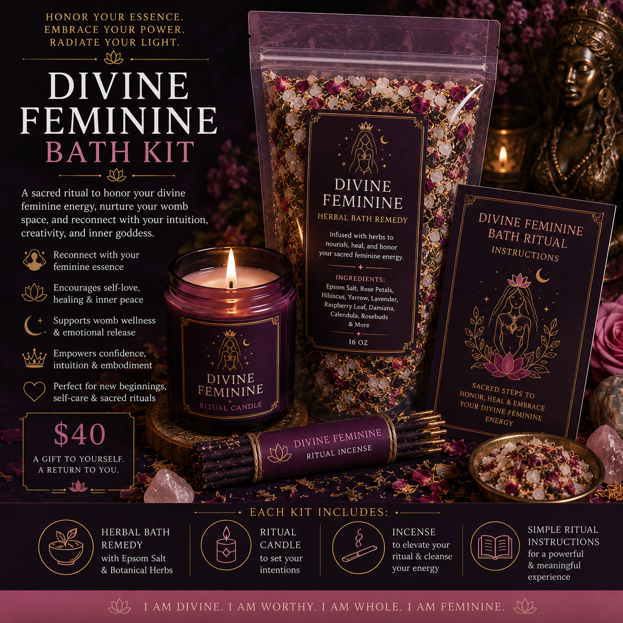 👑 Divine Feminine Bath Kit