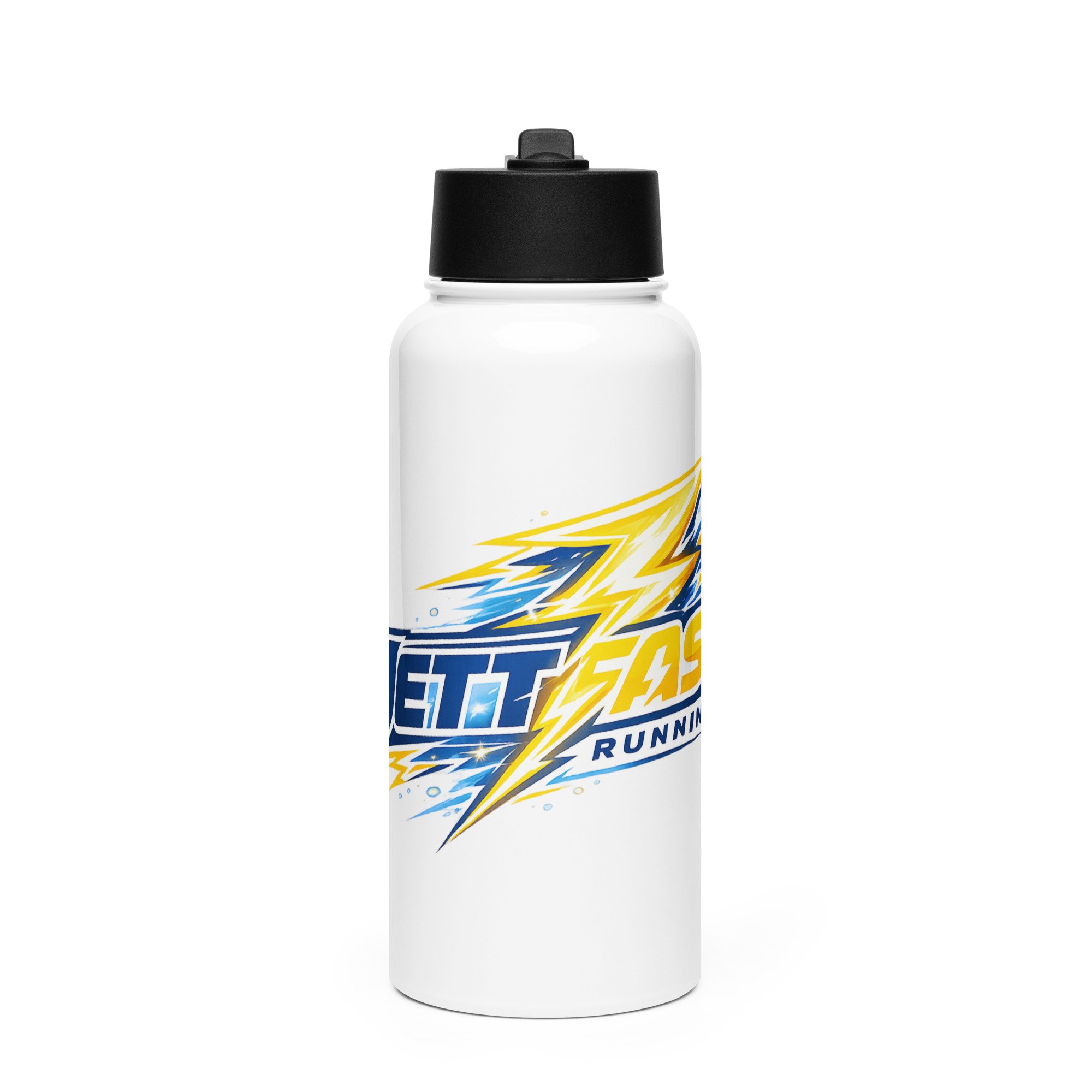 Stainless steel water bottle with a straw lid