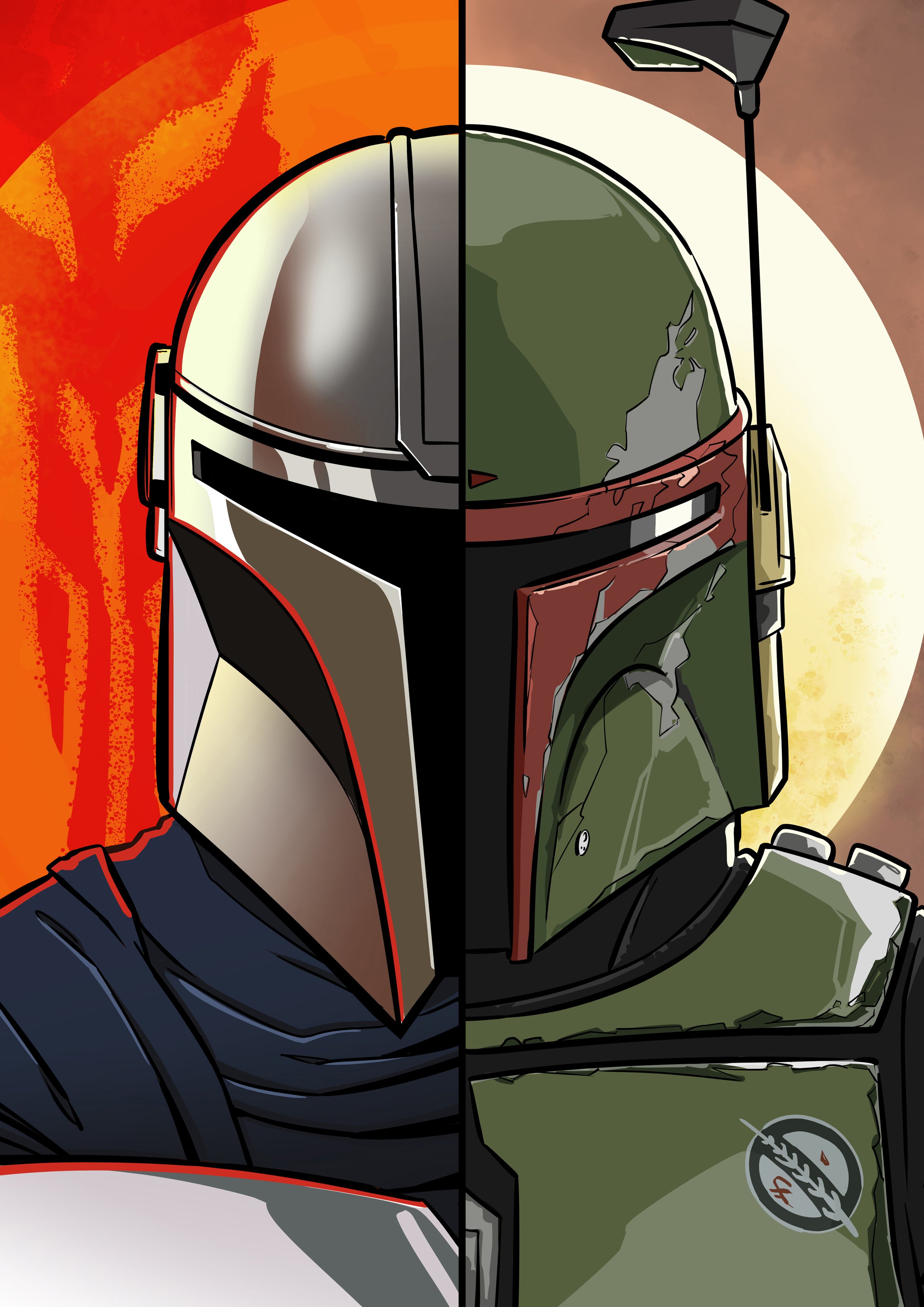 Mando v Boba Fett - Brad Van Geest.jpg