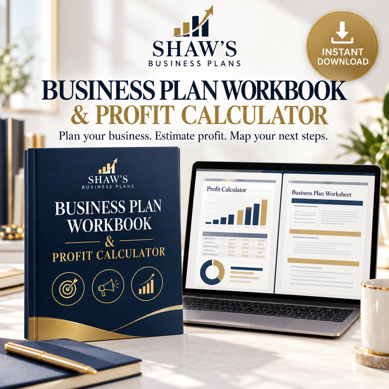 Digital Product Store Business Plan Workbook & Profit Calculator
