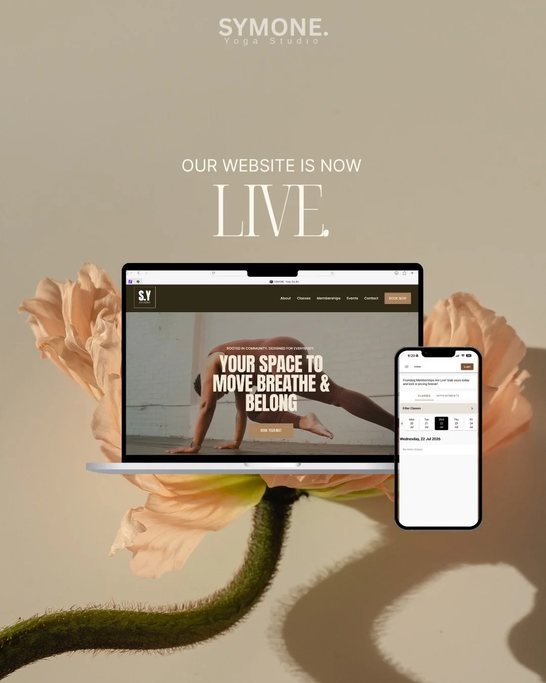 IT&rsquo;S OFFICIAL&mdash;OUR WEBSITE IS LIVE! 🤍✨

You can now step inside the world of SYMONE. Yoga and get a closer look at everything we&rsquo;re creating for you. 🧘🏽&zwj;♀️

💻SymoneYoga.com 
📲 Download Our App (Symone Yoga Studio) https://ap