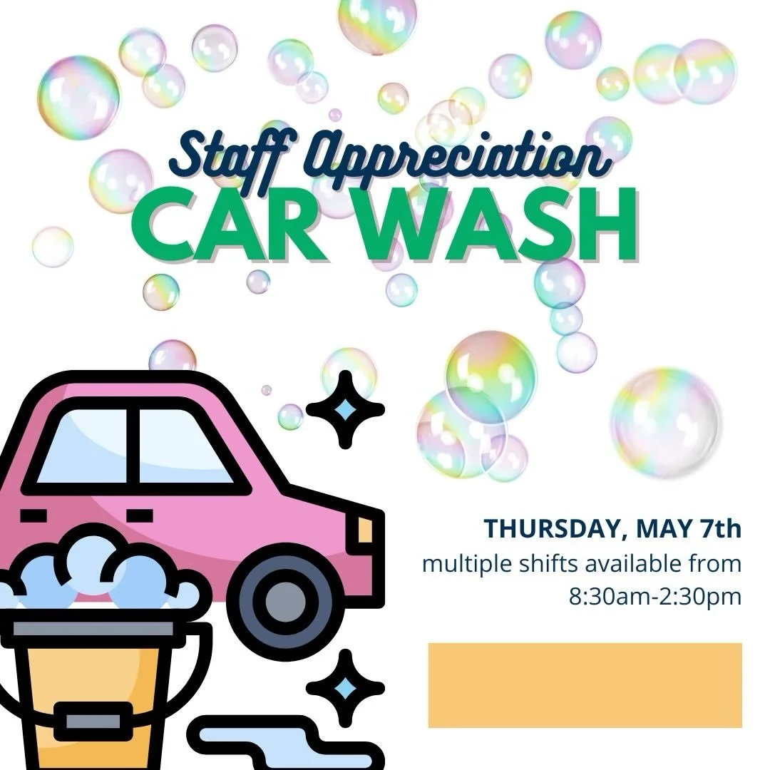 Due to the weather, the start of the car wash has been pushed back to 10 AM. We are happy to have any extra helping hands, even if you haven&rsquo;t signed up!  We will be in the parking lot!