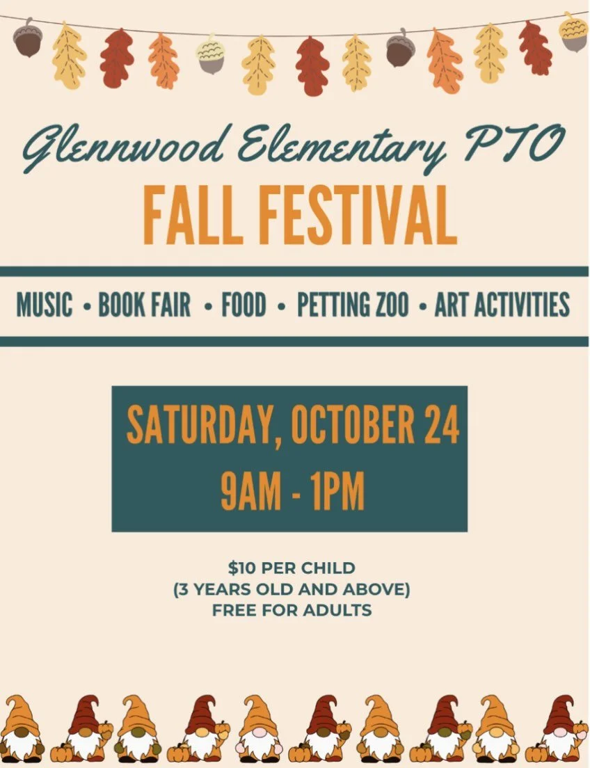 We can&rsquo;t wait to enjoy Fall with you all! Purchase your tickets at: glennwoodelementarypto.org/events
💚🦅🍁