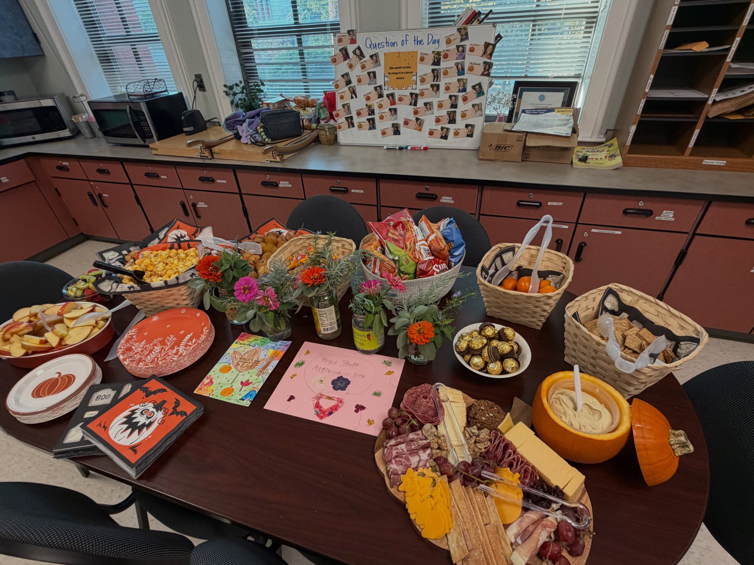 Thank you to our Second Grade Families for the lovely fall spread!  Our staff thoroughly enjoyed it!